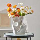 Maxbell stylish Pot Creative Planting Pot for Home Office Tabletop Decor White