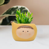 Maxbell Planter Flower Pot with with Drainage Hole for Decoration Holiday Gift Yellow