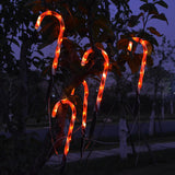 Maxbell 10Pcs USB Christmas Candy Cane Lights Waterproof Pathway Lamp for Outdoors