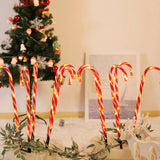 Maxbell 10Pcs USB Christmas Candy Cane Lights Waterproof Pathway Lamp for Outdoors