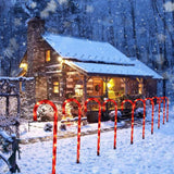 Maxbell 10Pcs USB Christmas Candy Cane Lights Waterproof Pathway Lamp for Outdoors