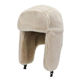 Maxbell Winter Trapper Hats Bomber Hats with Earflaps Ski Caps for Unisex Biking Beige