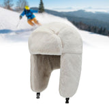 Maxbell Winter Trapper Hats Bomber Hats with Earflaps Ski Caps for Unisex Biking White