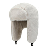 Maxbell Winter Trapper Hats Bomber Hats with Earflaps Ski Caps for Unisex Biking White