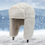 Maxbell Winter Trapper Hats Bomber Hats with Earflaps Ski Caps for Unisex Biking White