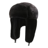 Maxbell Winter Trapper Hats Bomber Hats with Earflaps Ski Caps for Unisex Biking Black