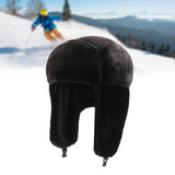 Maxbell Winter Trapper Hats Bomber Hats with Earflaps Ski Caps for Unisex Biking Black