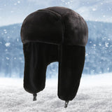 Maxbell Winter Trapper Hats Bomber Hats with Earflaps Ski Caps for Unisex Biking Black