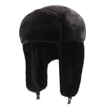 Maxbell Winter Trapper Hats Bomber Hats with Earflaps Ski Caps for Unisex Biking Black