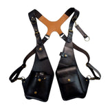 Maxbell Shoulder Harness Bag Case Wallet Underarm Bag Steampunk for Bike Motorcycle black