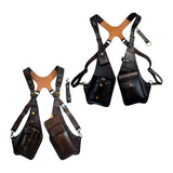 Maxbell Shoulder Harness Bag Case Wallet Underarm Bag Steampunk for Bike Motorcycle black