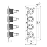 Maxbell On Off Switch Panel Overload Protector Blue Indicator Light for Boat 4 Gang