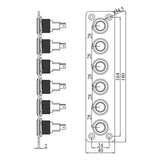 Maxbell On Off Switch Panel Overload Protector Blue Indicator Light for Boat 6 Gang