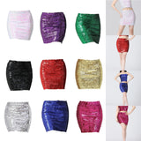 Maxbell Fashion Women Skirts Girl Mini Sequin Short Bling Wrap Skirt Streetwear white
