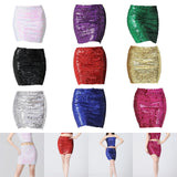Maxbell Fashion Women Skirts Girl Mini Sequin Short Bling Wrap Skirt Streetwear white