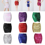 Maxbell Fashion Women Skirts Girl Mini Sequin Short Bling Wrap Skirt Streetwear white