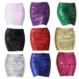 Maxbell Fashion Women Skirts Girl Mini Sequin Short Bling Wrap Skirt Streetwear white