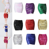 Maxbell Fashion Women Skirts Girl Mini Sequin Short Bling Wrap Skirt Streetwear white