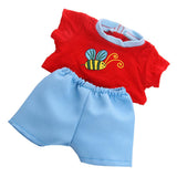 18 Inch Doll Red Top & Pants Perfect Fit for American Doll Dolls & More, Blue Short Pants and Red T-shirt with Bee Patterns - Aladdin Shoppers