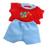 18 Inch Doll Red Top & Pants Perfect Fit for American Doll Dolls & More, Blue Short Pants and Red T-shirt with Bee Patterns - Aladdin Shoppers