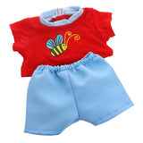 18 Inch Doll Red Top & Pants Perfect Fit for American Doll Dolls & More, Blue Short Pants and Red T-shirt with Bee Patterns - Aladdin Shoppers