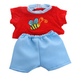 18 Inch Doll Red Top & Pants Perfect Fit for American Doll Dolls & More, Blue Short Pants and Red T-shirt with Bee Patterns - Aladdin Shoppers