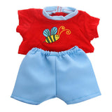 18 Inch Doll Red Top & Pants Perfect Fit for American Doll Dolls & More, Blue Short Pants and Red T-shirt with Bee Patterns - Aladdin Shoppers