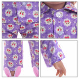 18 Inch Dolls Clothes Nightgown for American Doll Dolls, Floral Printed Pajamas Doll Clothing Accessory Purple - Aladdin Shoppers