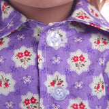 18 Inch Dolls Clothes Nightgown for American Doll Dolls, Floral Printed Pajamas Doll Clothing Accessory Purple - Aladdin Shoppers