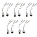 Maxbell 10Pack Power Over Ethernet PoE Adapter Injector + Splitter Cables Kit White