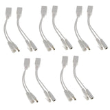 Maxbell 10Pack Power Over Ethernet PoE Adapter Injector + Splitter Cables Kit White