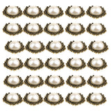 Maxbell 30 Pieces Vintage Crystal Pearl Button Flatback Wedding Craft Embellishment