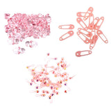 Maxbell 150pcs Mini Rattles Safety Pins Pacifier Charms Baby Shower Favors Decor