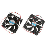 Maxbell 2Pack 92mm+80mm Case Fan 12V DC PC CPU Computer Cooling Fan 2Wire 2Pin