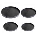 Maxbell Pack of 4 Wooden Round Snacks Tray Home Kitchen Decor Food Serving Trays