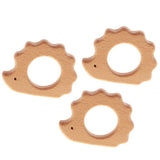 Maxbell 3PCS Eco-friendly Organic Wood Teething Holder DIY Nursing Pendant Baby Gift