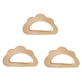 Maxbell 3 Pieces Natural Wooden Cloud Shape Baby Teether Teething Toy Shower Gift
