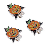 Maxbell 3 Pieces Halloween Pumpkin Magnetic Golf Ball Markers Clip Onto Cap Visor Hat Accessory Gift for Golfer