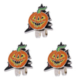 Maxbell 3 Pieces Halloween Pumpkin Magnetic Golf Ball Markers Clip Onto Cap Visor Hat Accessory Gift for Golfer