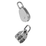 Maxbell Double+Single Pulley Swivel Sheave Rope Wheel Rope Tackle Block M20 Silver