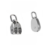 Maxbell Double+Single Pulley Swivel Sheave Rope Wheel Rope Tackle Block M20 Silver