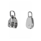 Maxbell Double+Single Pulley Swivel Sheave Rope Wheel Rope Tackle Block M20 Silver