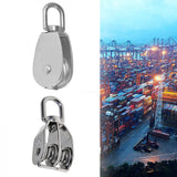 Maxbell Double+Single Pulley Swivel Sheave Rope Wheel Rope Tackle Block M20 Silver