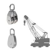 Maxbell Double+Single Pulley Swivel Sheave Rope Wheel Rope Tackle Block M20 Silver