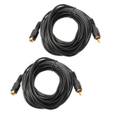 Maxbell 2 Pieces Single Phono Extension Cable RCA Male to Female Plug To Socket 25ft