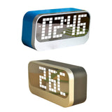 Maxbell 2Pieces Portable Mirror Alarm Clock Calendar Night Light Digital Alarm Clock