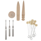 Maxbell 16 Pieces Leathercraft Edge Skiving Beveler with Wood Burnisher Wool Daubers