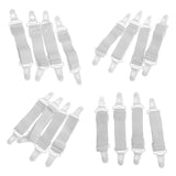 Maxbell 16 x Sheet Band Straps Suspenders White Adjustable Bed Corner Holder Elastic