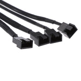 1PCS 3/4 pin Fan Splitter Y Extension Power Cable Sleeved 1 to 4Ports - Aladdin Shoppers