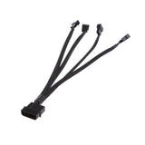 1PCS 3/4 pin Fan Splitter Y Extension Power Cable Sleeved 1 to 4Ports - Aladdin Shoppers